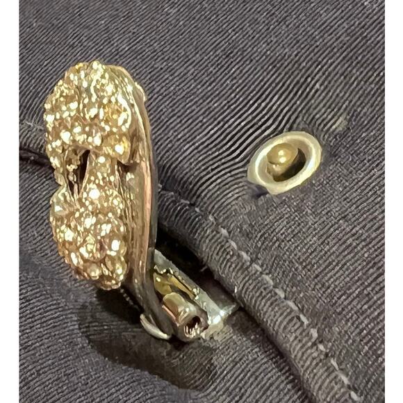 Vintage 50s Garay Clutch Purse Evening Bag Rhinestone Clasp Coin Purse Navy Blue - Picture 12 of 15